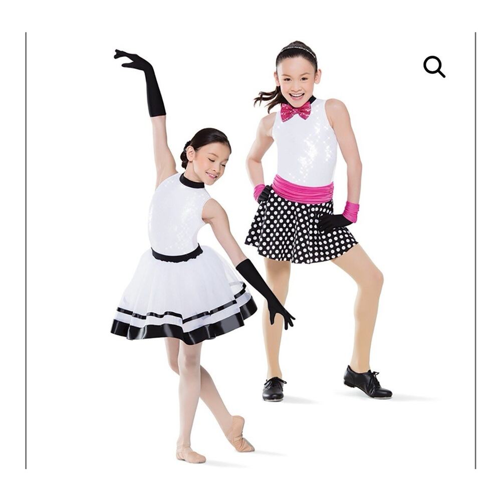 Revolution Dance 2 In 1 Black Pink and White Recital Dress Costume RC19777 XLC